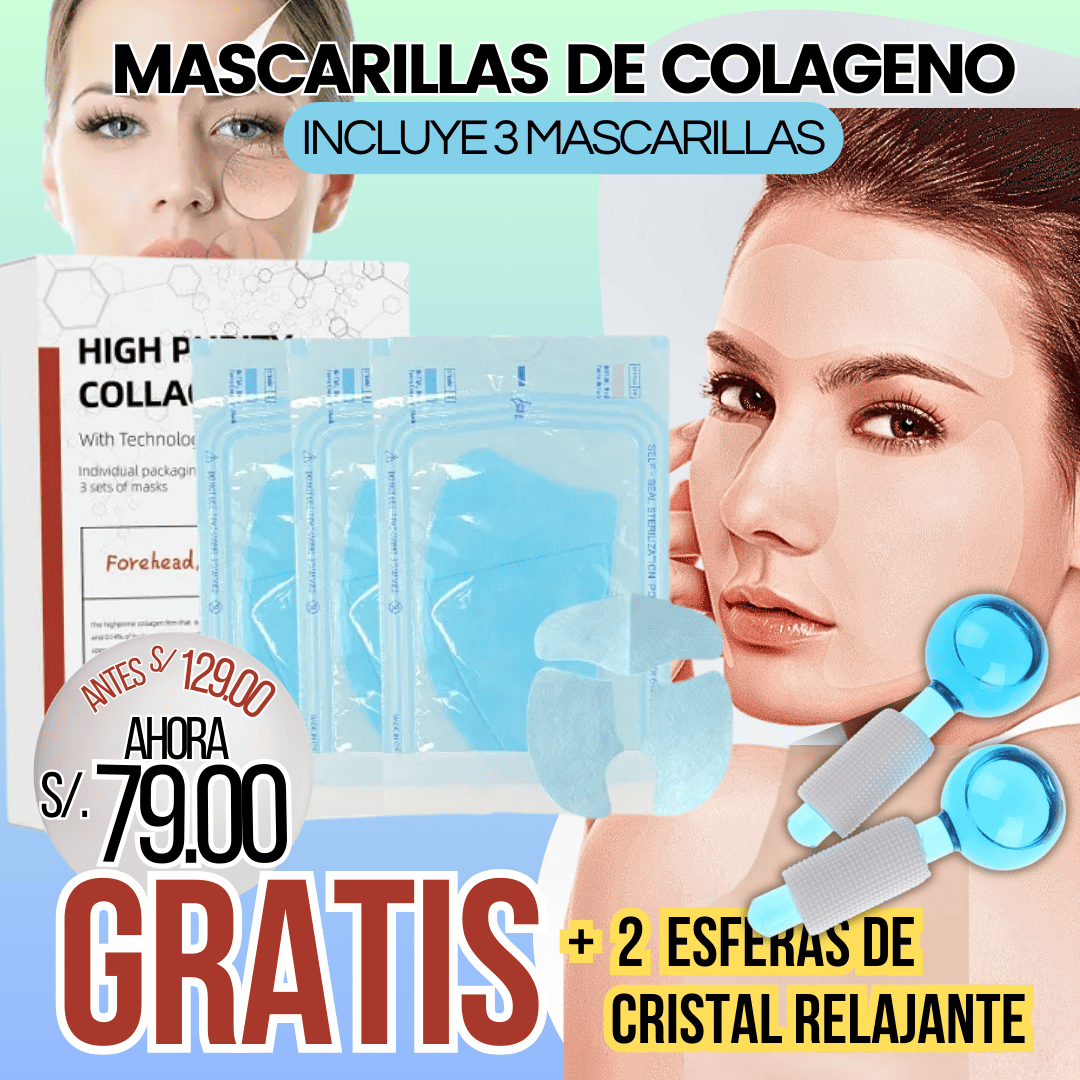 MASCARILLA DE COLAGENO + 2 MASAJEADORES DE FACIAL GRATIS